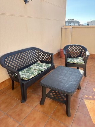 Conjunto Muebles Jardín PVC Negro