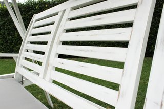 Dondolo da Giardino 3 Posti in Legno con Tettuccio
