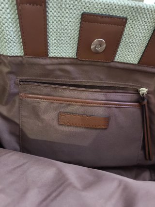 Bolso shopper Adolfo Domínguez Beige/Marrón.