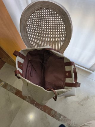 Bolso shopper Adolfo Domínguez Beige/Marrón.