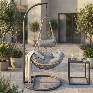 Poltrona Sospesa da Giardino a Uovo in Polyrattan
