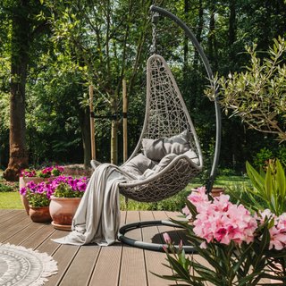 Poltrona Sospesa da Giardino a Uovo in Polyrattan