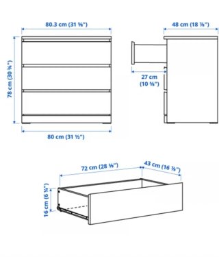 2 Cómodas Malm Ikea Blanca