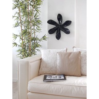 Escultura de Pared Flor Negra de Cristal