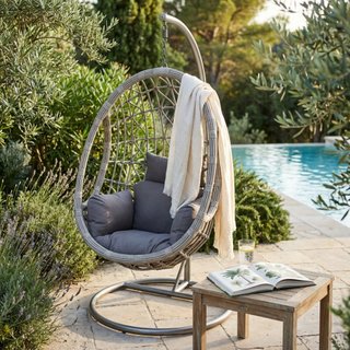 Poltrona Sospesa da Giardino a Uovo in Polyrattan