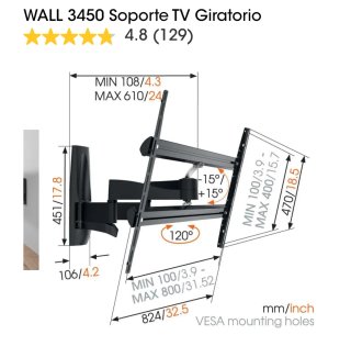 Soporte TV Giratorio Vogel's WALL 3450