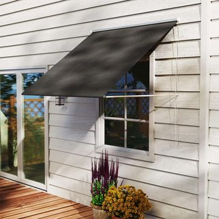 Toldo Retráctil Exterior 150x120cm Aluminio Gris