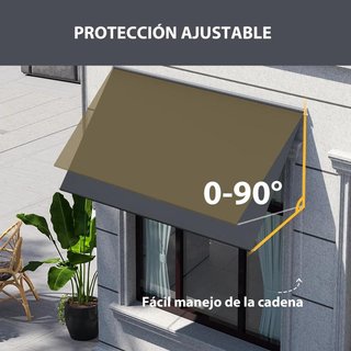 Toldo Retráctil Exterior 150x120cm Aluminio Gris