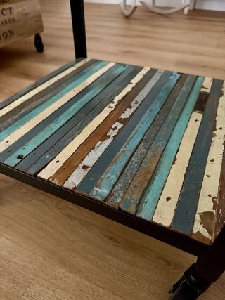 Mesa auxiliar industrial Maisons du Monde con rued