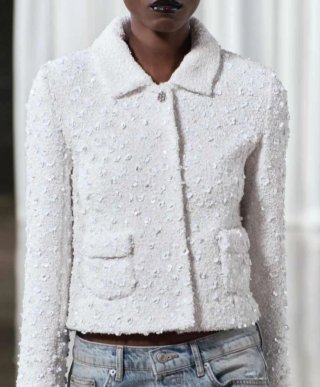 Chaqueta Zara Lentejuelas Blanca Mujer