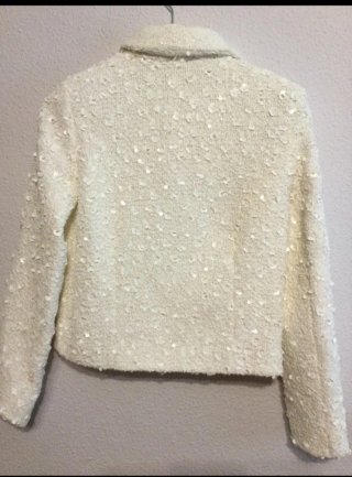 Chaqueta Zara Lentejuelas Blanca Mujer