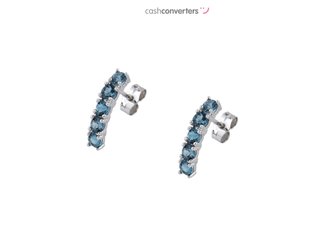 pendientes oro 18k con piedra con topacio