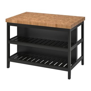 Isla de cocina IKEA VADHOLMA y taburetes DALFRED