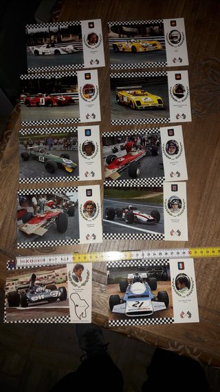 Set 10 Cartoline Auto da Corsa e F1 qanni 60/70