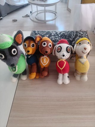 Lote de 5 Muñecos Patrulla Canina Artesanales