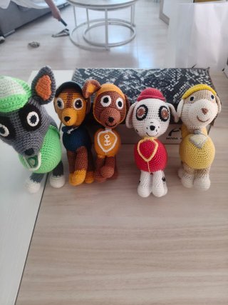 Lote de 5 Muñecos Patrulla Canina Artesanales