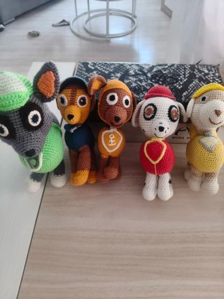 Lote de 5 Muñecos Patrulla Canina Artesanales
