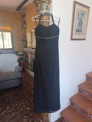 Vestido fiesta largo pedrería