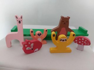 Juego de Equilibrio de Madera con Animales