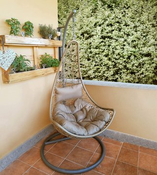 Poltrona Sospesa da Giardino Polyrattan e Acciaio