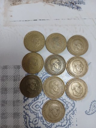 Lote 10 Monedas 1 Peseta Franco