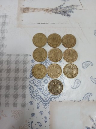 Lote 10 Monedas 1 Peseta Franco