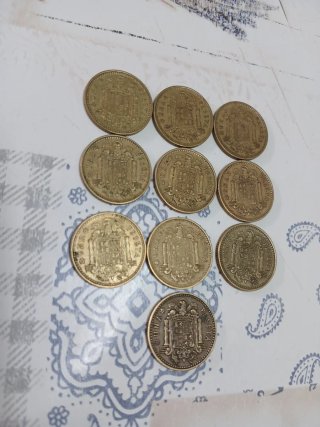 Lote 10 Monedas 1 Peseta Franco