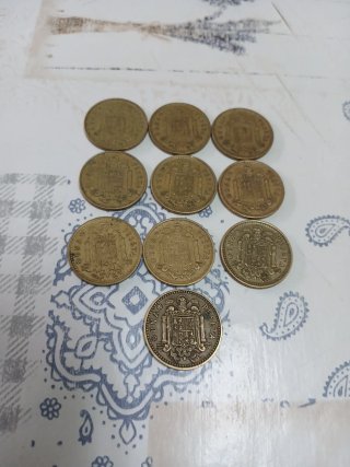 Lote 10 Monedas 1 Peseta Franco