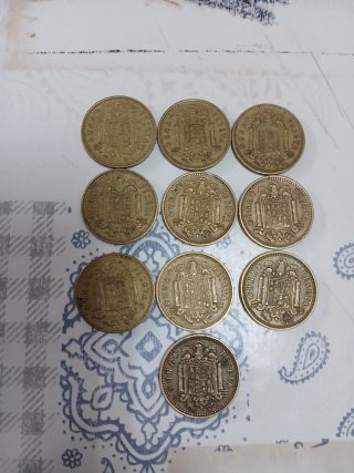 Lote 10 Monedas 1 Peseta Franco