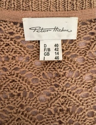 Chaqueta de punto calada marrón