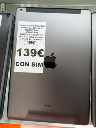 iPad 7ª Gen 32GB 2019 - Con SIM