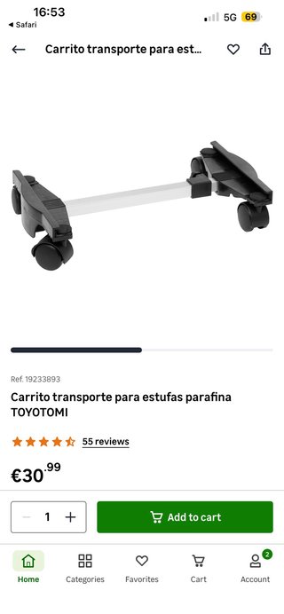 Carro para estufas de parafina Zibro