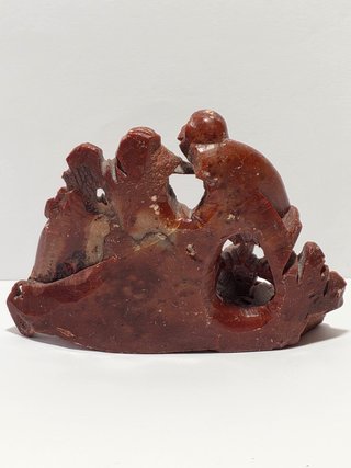 Scultura In Pietra Saponaria Cinese Scimmietta XX