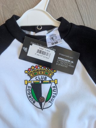Body / Pelele Bebé Burgos CF Talla 0 Nuevo