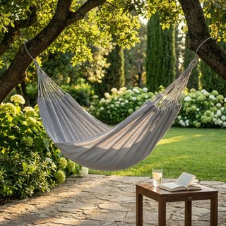Amaca Giardino in Cotone Grigio Chiaro 200x100 cm