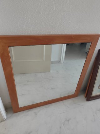Cómoda de 3 cajones con espejo de 77×77