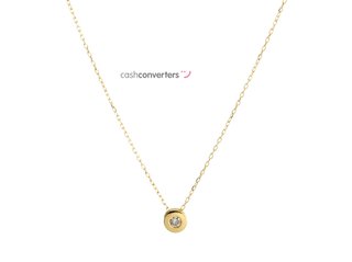 cadena oro 18k con piedra con diamante 22.5cm