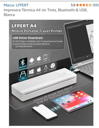Impresora Térmica A4 LFPERT Portátil