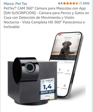 Cámara mascota 360° con App