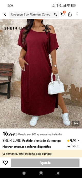 Vestido SHEIN LUNE Rojo Y azul con bolsillos.