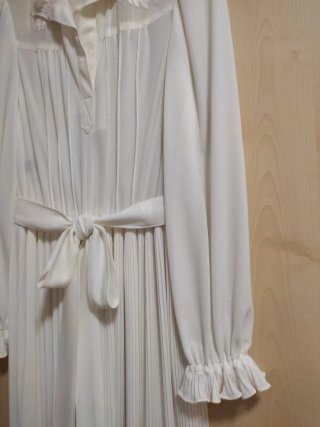 Vestido Blanco Vintage Plisado