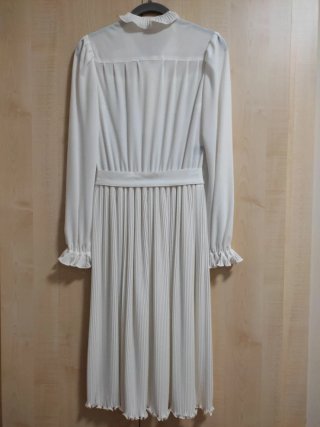 Vestido Blanco Vintage Plisado