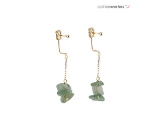 pendientes oro 18k con piedra con cuarzo
