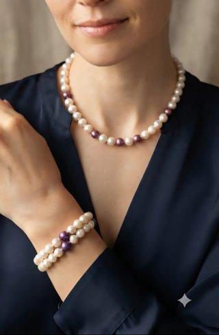 Parure di perle sintetiche