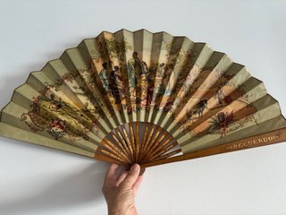 Lote de 4 Abanicos Vintage Litografiados