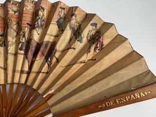 Lote de 4 Abanicos Vintage Litografiados