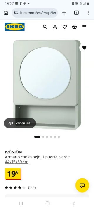 Armario baño espejo IKEA IVÖSJÖN verde