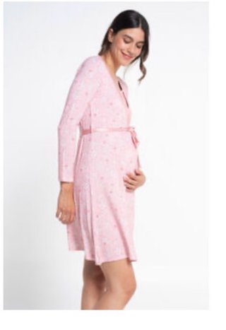 Camisón de Lactancia manga larga Oh Ma! Rosa