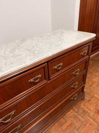 Cómoda madera maciza mármol