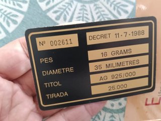 Monedas Plata Andorra XXV Olimpiadas